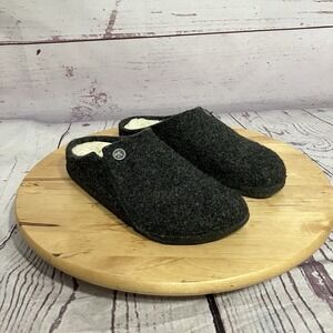 Birkenstock 36 Wool Felt Shearling Lined Clog Slippers Womens Sz 5 Mens Sz 3
